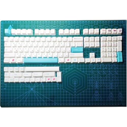 129Pcs Sushi Style PBT Dye-sub japanese Keycaps for 61/64/87/96/104 Keys GH60 RK61 Matrix Joke Custom Mechanical Gaming Keyboard