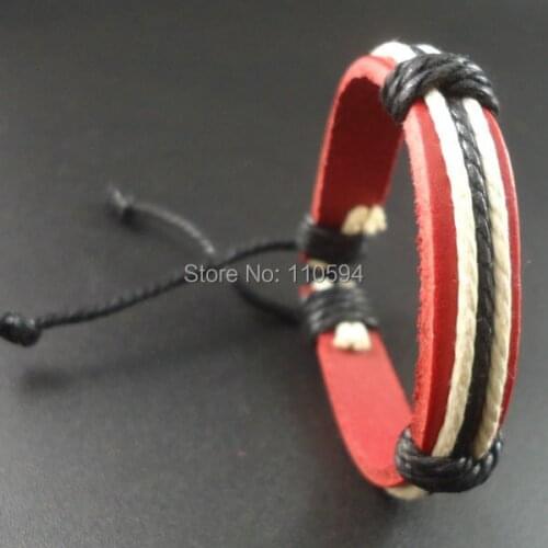 2014 new arrival fashion hemp rope handmade woven red genuine leather bracelets for women bangles men jewelry aliexpresss