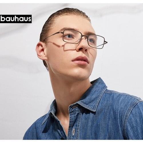 2127 bauhaus trendy stylish square slime eyeglasses frame optical