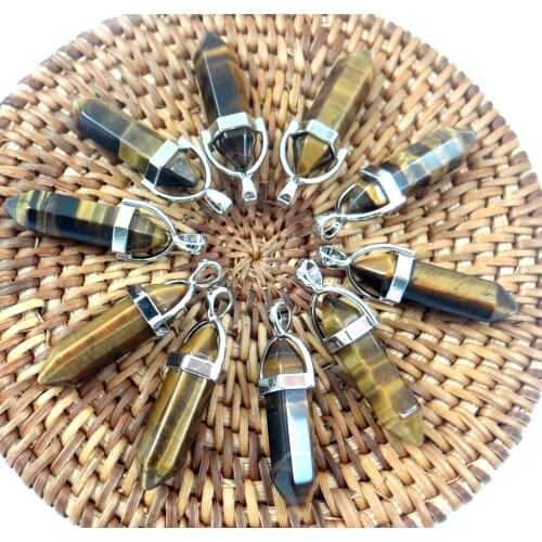 Natural stone Turquoises lapis tiger eye Opal Quartz crystal charm Pendants for diy Jewelry making necklaces Accessories 24pcs