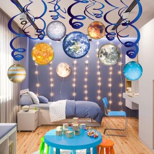 30pcs/set Outer Space Hanging Swirl For Kids Bedroom Cosmic Theme Party Planet Drop Ornaments Birthday Party Decorations XL013