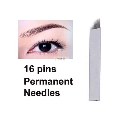 30pcs Eyebrow 16pins Permanent Makeup needles for eye tattoos Prong flat blades 3d Microblading