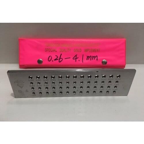52 hole tungsten carbide round wire draw plate Goldsmith drawplate 0.26 to 4.1mm