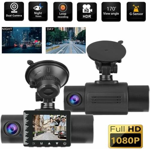 4.0" Dash Cam 2K Car DVR Camera 1296P Auto Video Recorder Registrator Auto Dashcam 1296P Dual Lens Rearview ADAS Black DVRs Box