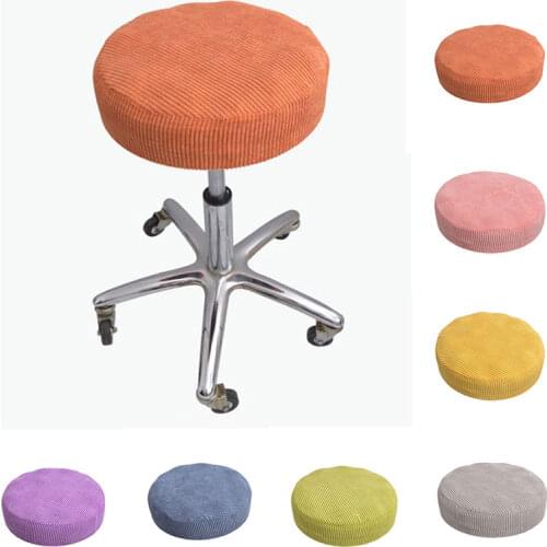 Chair Cover stretch elastic dining seat Plush Round Chair Fashion Cover Solid Color Slipcover Bar Stool Cover For Home Hotel