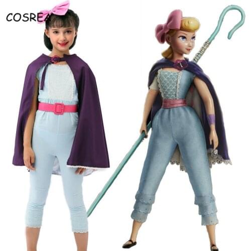Movie Toy Little Bo Peep Costume Story Cloak Bodysuit Girls Halloween Costume for Kids Makeup