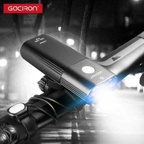 GACIRON 400-1800LM Bicycle Headlight With Remote Line USB Power Bank IPX6 Waterproof Flashlight MTB Road Bike LED Flash Lamp