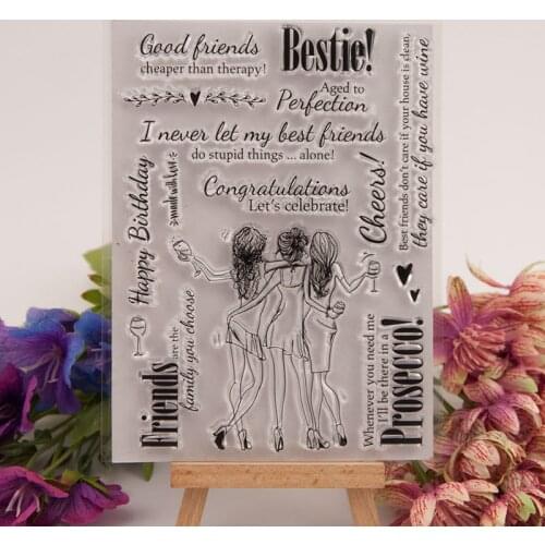Good Friends Girlfriends Clear Stamps Scrapbooking Rubber Stamp Handmade DIY Decoration Craft Supplies Stamps for Card Making