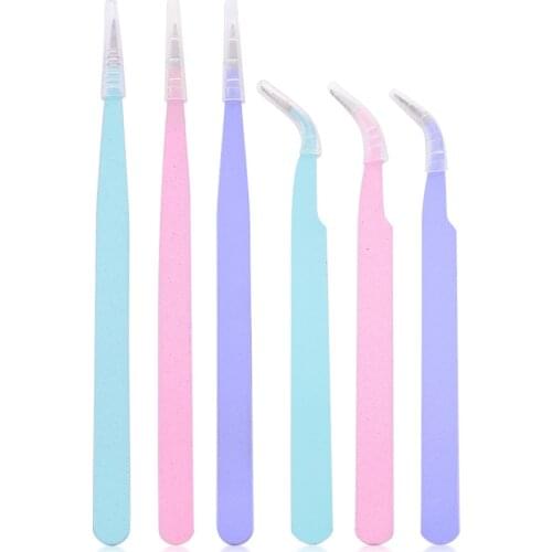 Stainless Steel Picking Tool Straight + Curved Elbow Nail Art Acrylic Gel Rhinestones Nipper Gem Decor Eyelash DIY Nail Tweezers