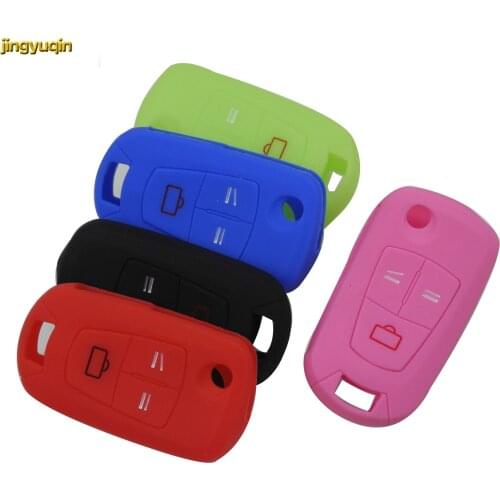 Jingyuqin 3 buttons Luminous OPT. Silicone Car Key Case Cover for Opel Astra H Corsa D Vectra C Zafira Styling