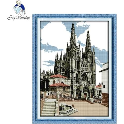 Joy Sunday Magnificent Castle Landscape Pictures Chinese Cross Stitch Set for Embroidery Cross-stitch Kits Home Decor Painting