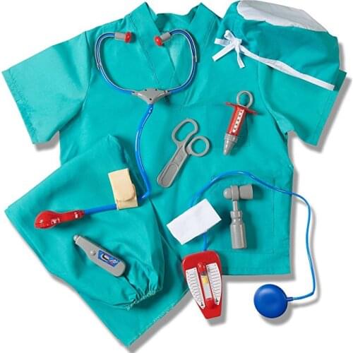 Surgeon Costume for Kids -nurse Cosplay - Dress Up for Kids (8 Pc Set) 3-7age size