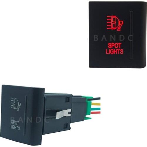 Red Led Lamp, Right Side Left Side Car SPOT LIGHTS Push Button Switch with Wiring Connector for VW Volkswagen Amarok, 3Amp 12V