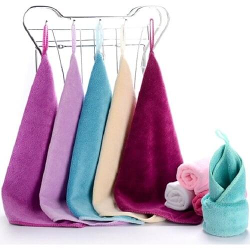 Microfiber square towel with hook thickened absorbent soft car towel towel dish towel children hand towels