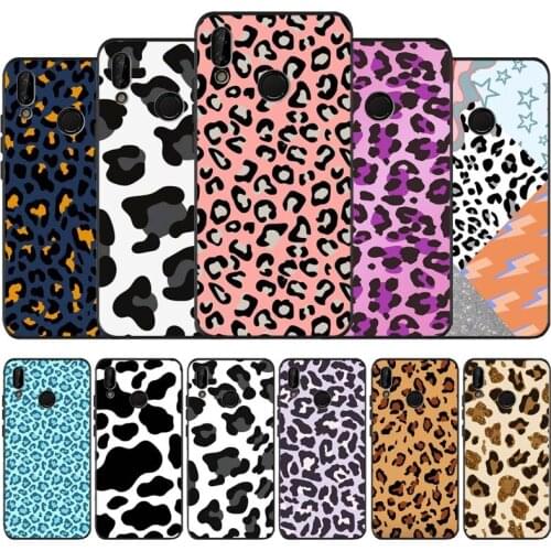 Leopard Black Soft Phone Case For Huawei P40 P30 P20 Mate 10 20 30 40 Pro lite Plus P smart 2019 2020 TPU Cover