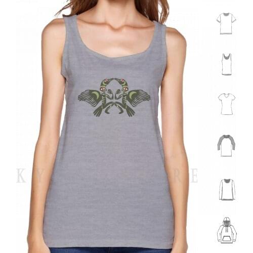 Sqeqote Tank Tops Vest 100% Cotton Crow Bird Corvus Brachyrhynchos Coast Salish Coast Salish Art Mark Gauti Indigenous