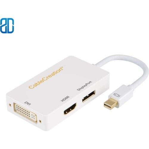 Mini DisplayPort To HDMI DVI DP Adapter 3 In 1 Mini DP Converter Compatible with MacBook Pro IMac MacBook Air Surface Pro 3/5/6