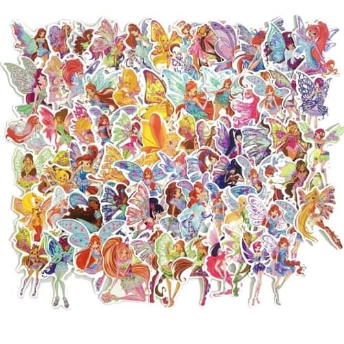 70 pcs Butterfly Flower Fairy stickers for kids rooms girls decals DIY Stickers Living Room Wall Motorcycle Car Styling