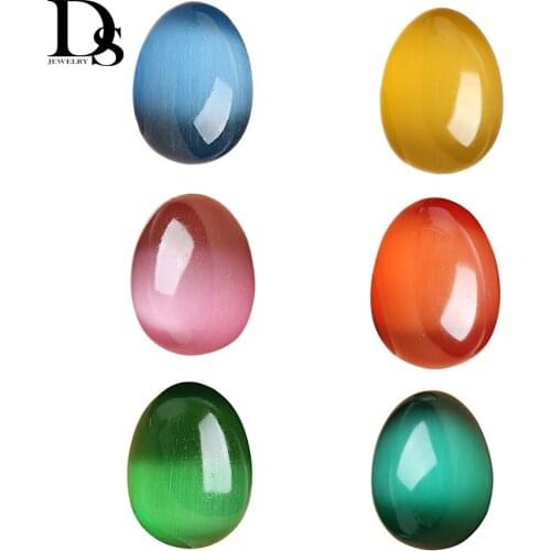 Natural Cats Eye Egg Quartz Crystal Yoni Egg Fluorescent Jade Massage Oval Ball with Wood Stand For Vaginal Tightening