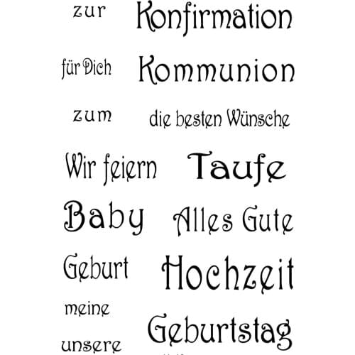 German word stamp Clear Stamp for Scrapbooking Transparent Silicone Rubber DIY Photo Album Decor R16