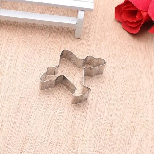 New Arrival1 pcs Aircraft Shape Metal Cookie Cutter Biscuit Mold Stainless Steel Cookie Cutter for Kids Cake decoration Tool