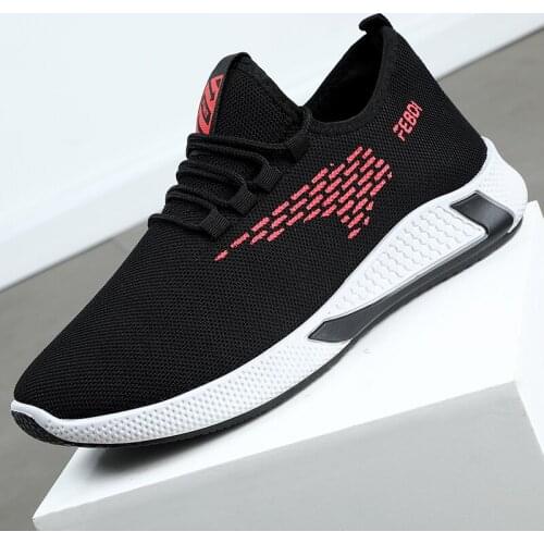 New Mens Shoes Cozy Breathable Zapatillas Air Mesh Fly Weave Shoes All-match Athletic Shoes Non-slip Sneakers Tenis Masculine