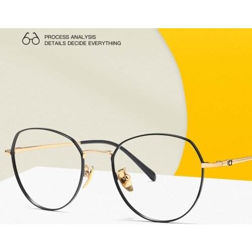 Eyewear Prescription Eyeglasses Frame Women Round Myopia Optical Denmark Glasses Frame fashion Korean Lightweight Men Titanium