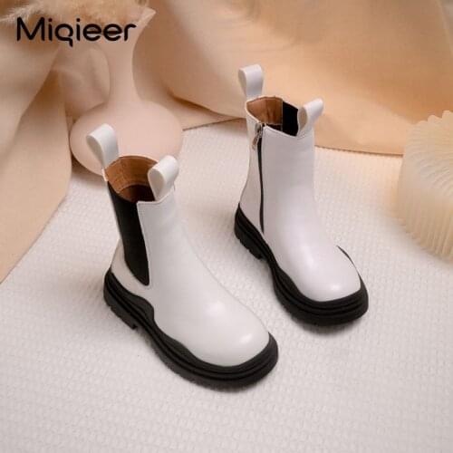 Autumn Kids Boots For Girls Children Platform Shoes Leather Rubber Boot For Baby Riding Martin Non Slip Casual Shoes Students