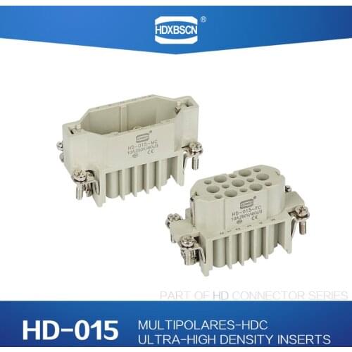 Industrial rectangular heavy duty connector HDC HD-015 core 10A 250V waterproof aviation plug