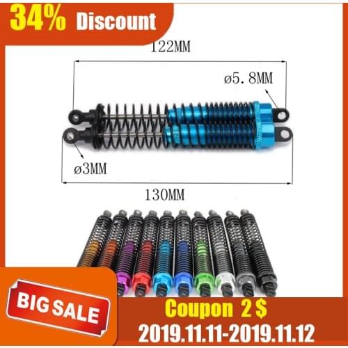 Oil Adjustable 130mm Alloy Aluminum Shock Absorber Damper For Rc Car 1/10 Crawler Truck Upgraded Hop-Up Parts HSP HPI