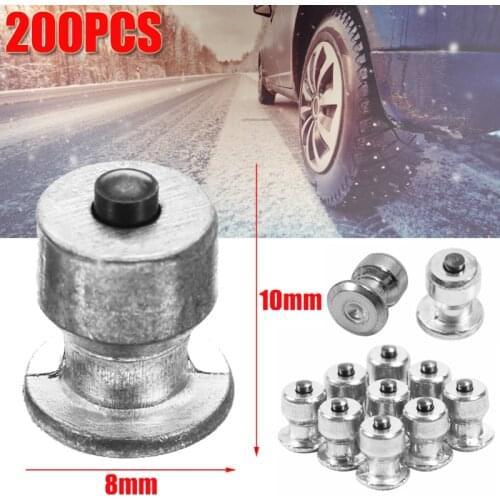 200Pcs Winter Wheel Lugs Car Tires Studs 8x10mm Screw Snow Spikes Wheel Tyre Snow Chains Studs For Shoes ATV Car Motorcycle Tire