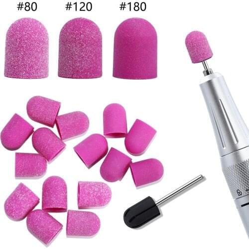 13*19 Sanding bands Block Cap Professional Pedicure Foot Care Tool 10x15 Grit Nail Sanding Caps Electric Nail Drill cutters