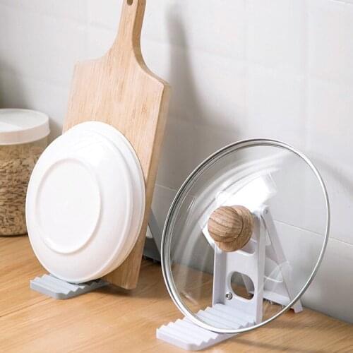 Foldable Lid Rest Kitchen Utensil Rack Pot Lid Spoon Holder Storage Shelf For Kitchen Accessories