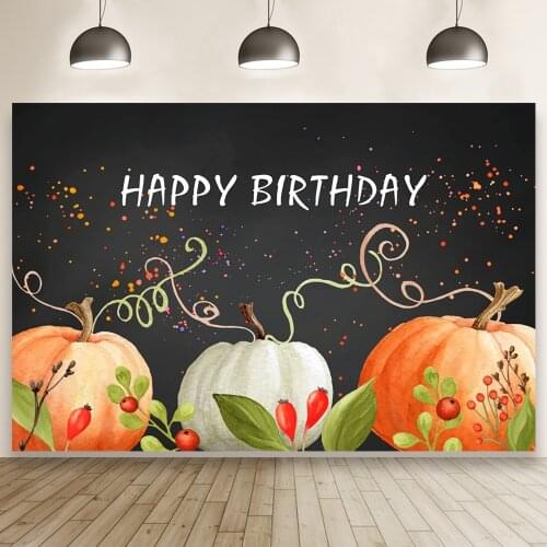 Pumpkin Painted Harvest Season Backdrop Kids Birthday Party Photozone Photography Photo Studio Backgrounds Vinyl Custom Props