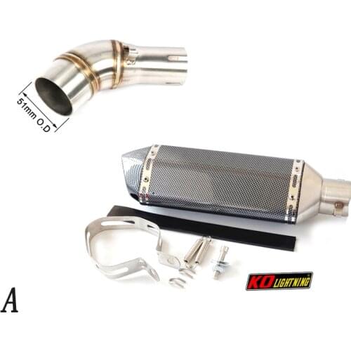 Slip On Motorcycle Exhaust Middle Link Pipe And Tail Pipe Stainless Steel Exhaust System For Yamaha R25 R3 All Years