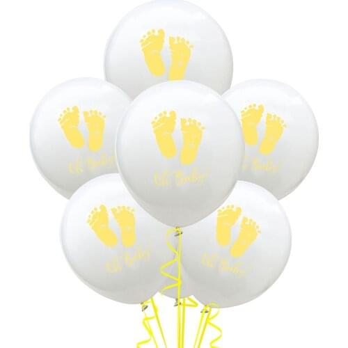 ZLJQ Oh Baby Shower Gender Reveal Boy Or Girl Footprint Latex Balloons Decoration For Pregnancy Announcement Neutral Boy Girl