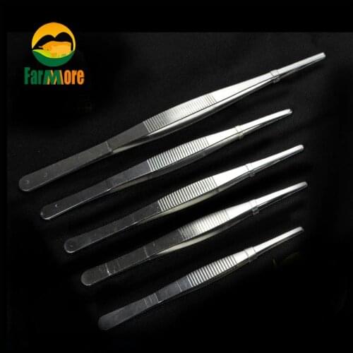 1 Pcs Forceps 9.8"/7.8"/7"/6.2"/5.5" Stainless Steel Surgical Forceps Heat Resistant Straight Tweezers Veterinary tool Aquarium