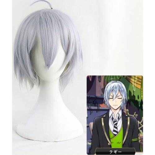 1PCS Twisted Wonderland Silver Cosplay Short Gray Heat Resistant Synthetic Hair+Free Wig Cap Halloween Party