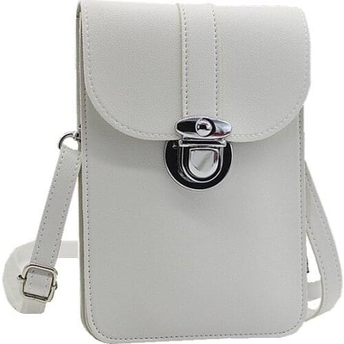 10Pcs/Lot summer new girls diagonal bag, transparent film back, touch screen lock, PU leather mobile phone coin purse, key case