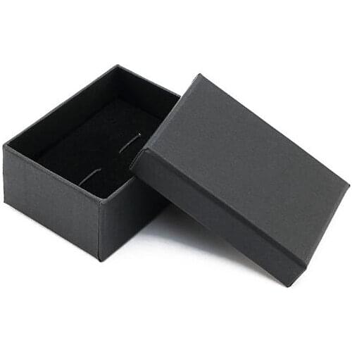 100pcs/lot Black Rectangle Cufflinks Box Simple Design Cuff Links Carrying Case Gift Boxes Cufflinks Packing Jewelry Package