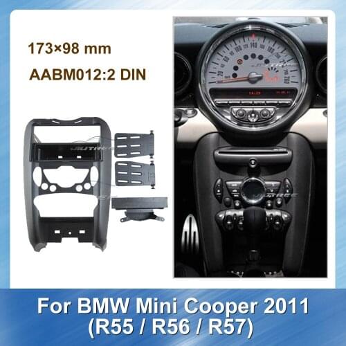2 Din Car Radio Fascia Audio Frame For BMW Mini Cooper R55 R56 R57 2011 Car Stereo DVD Player Trim Panel Installation Frame Kit