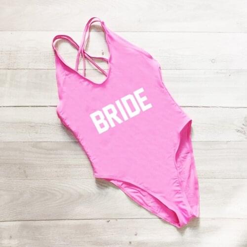 2018 Bikini Women Swimwear One Piece Swimsuit BRIDE High Cut Bathing Suit Red Monokini Bodysuit Young girls Party Zwarte Zwempak