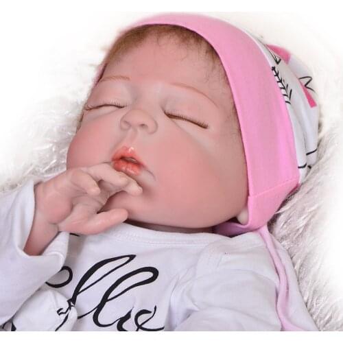 23 Inch Bebes Reborn Girl Doll Full Silicone Vinyl reborn baby dolls boneca reborn silicone completa menina 55cm gift toys