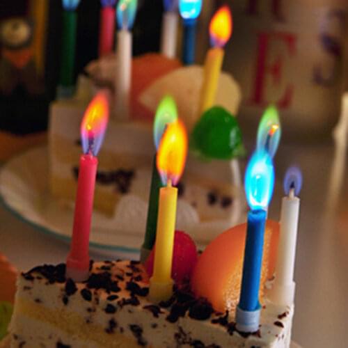 1set=5pcs Environmental protection Colored Safe Flames Birthday Cake Candles for Baby shower Birthday Party Wedding Decoration