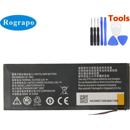 New 6300mAh Li3863T43P6hA03715 Replacement Battery For ZTE SPro 2 II / S Pro 2 II / MF97 MF97B MF97V MF97G Acumulator 6 Wire