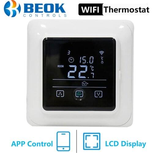 Beok 220V WIFI Thermostat Work with Tuya Smart Life for Electric/Water Floor Heating Temperature Controller