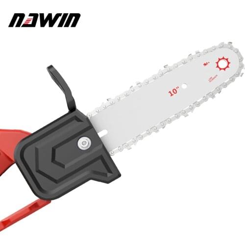 NAWIN Brushless Electric Saw 10 Chainsaw Wood Cutters Bracket Brushless Motor Lithium ion 20V Battery Chain Saw Power Tool