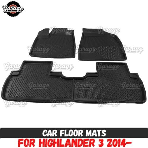 Car floor mats case for Toyota Highlander 3 2014- rubber 1 set / 4 pcs or 2 pcs accessories protect of carpet car styling