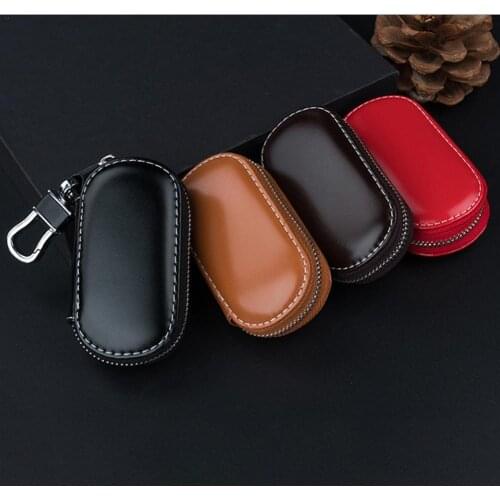 Key Case Multi-function Leather Key Case Car Bag For Faraday Cage Keyless Entry Key Fob Pouch Car RFID Security Accessories