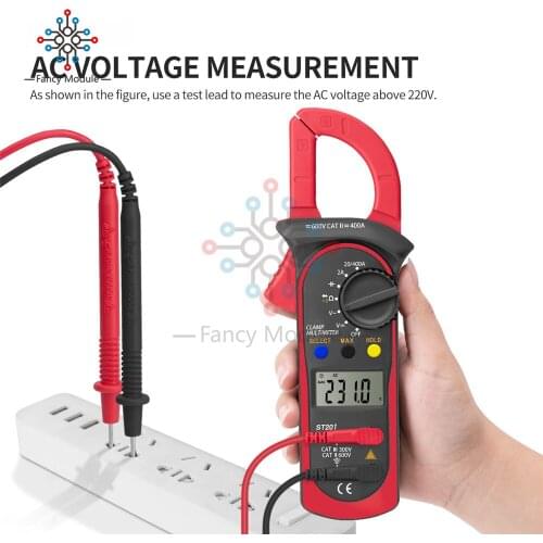 ST201 Digital Clamp Multimeter Resistance Ohm Tester AC DC Clamp Ammeter Transistor Testers Voltmeter D Contact Lcr Meter